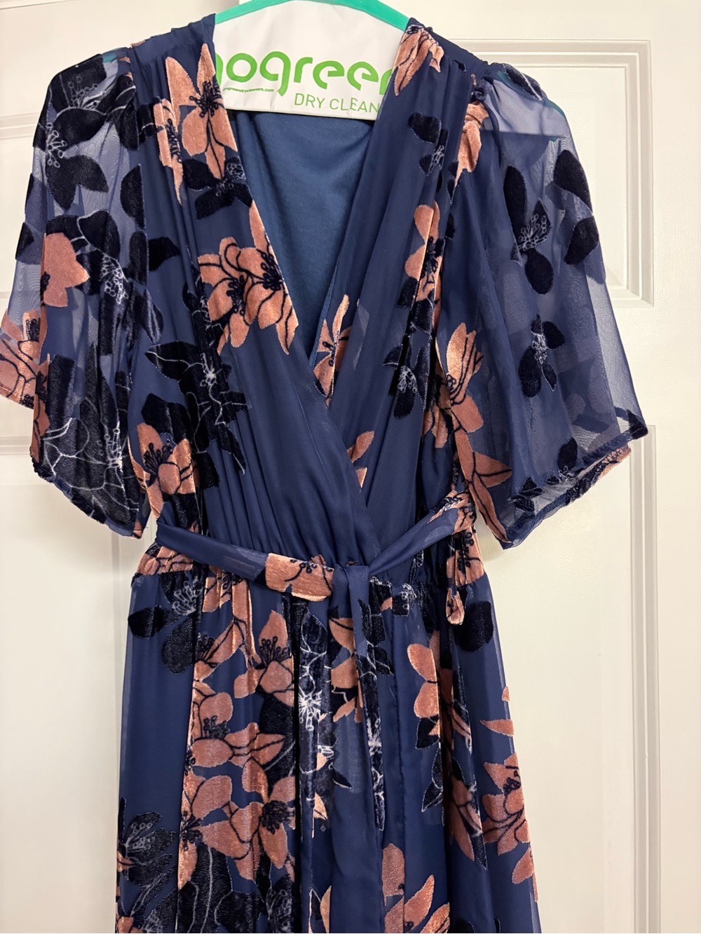 Baltic Born Navy Maxi Dress with Blush Floral Velvet